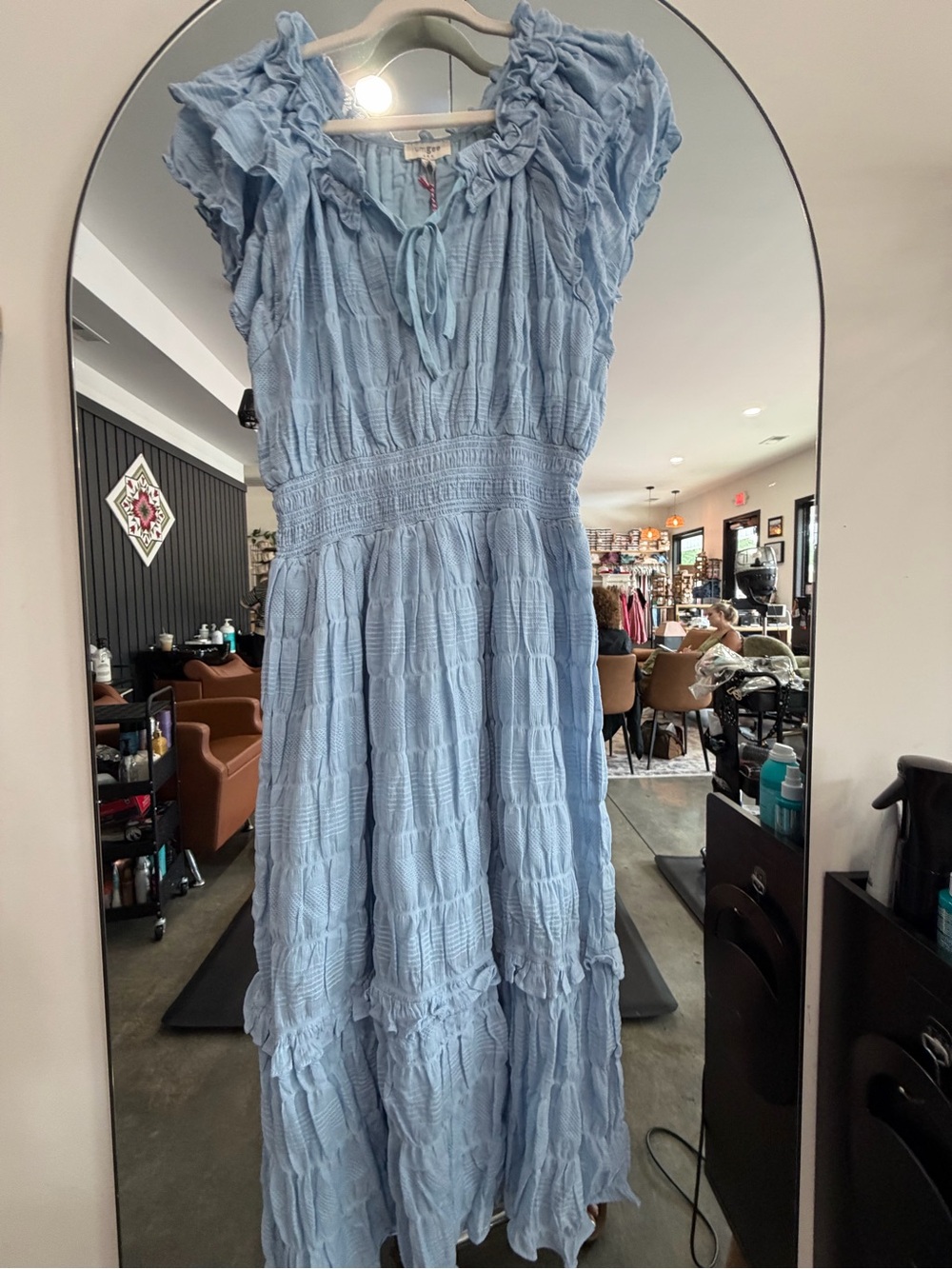 Umgee Light Blue Ruffle Tiered Maxi Dress - Picture 2 of 2